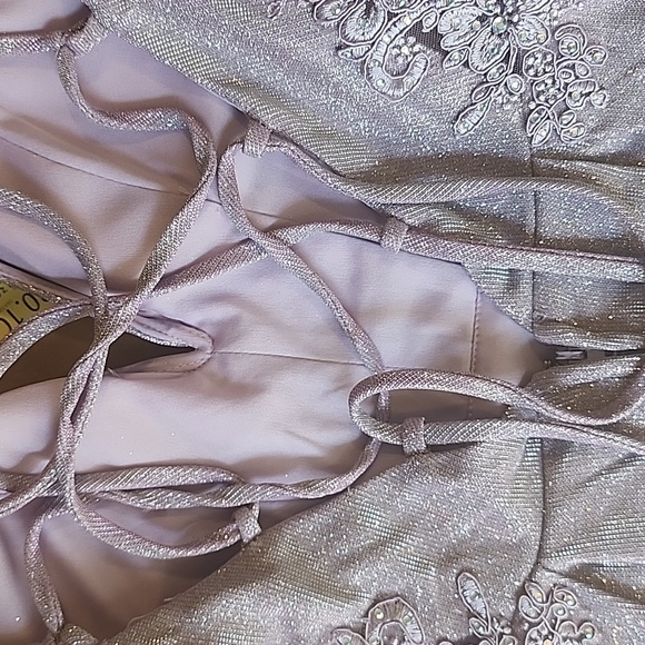 City Studio Purple Iridescent Full Length Prom Dress Strappy Back (Size 5) - Picture 12 of 12